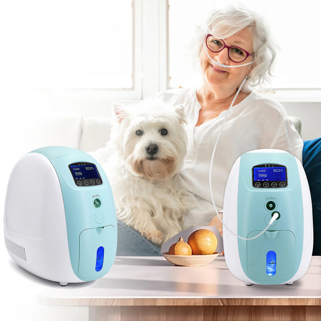 1L- 7L Portable Home Use Oxygen Concentrator-blue