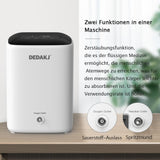 DEDAKJ Oxygen Device for Home, Portable Oxygen Concentrator, 1-7L/min, Atomization Function ≤39 ± 3 dB Ultra Quiet Self-Humidification, Remote Control (DH22-C1L)