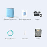 DEDAKJ Oxygen Concentrator with Battery, Portable 1.2 kg Oxygen Device, 90%±3% Adjustable (1-5 Gear) Pulse Oxygen Device 2-3 Hours Continuous Operation, Home and Travel