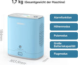 DEDAKJ Oxygen Concentrator with Battery, Portable 1.2 kg Oxygen Device, 90%±3% Adjustable (1-5 Gear) Pulse Oxygen Device 2-3 Hours Continuous Operation, Home and Travel